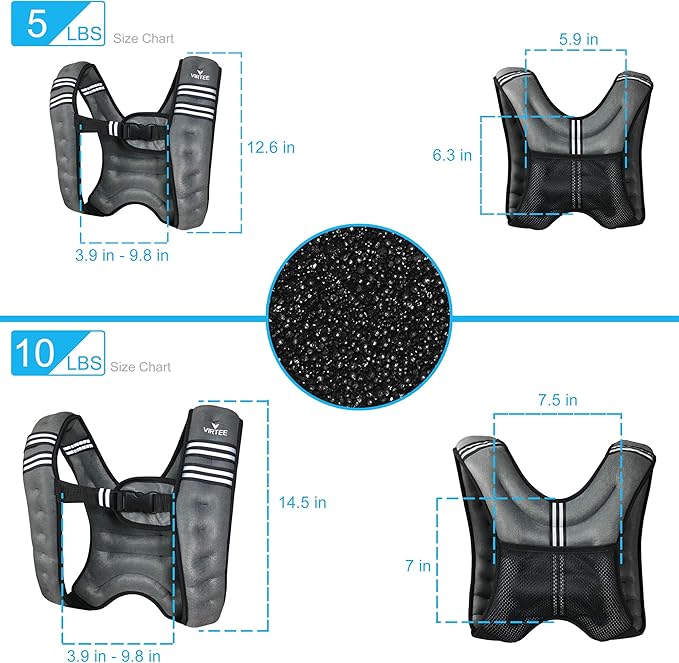 Weighted Vest Weight Vest for Men Women Kids 5/10/16 Lbs Weights, Body Weight Vests Adjustable for Running, Gym Workout, Jogging, Body Fitness