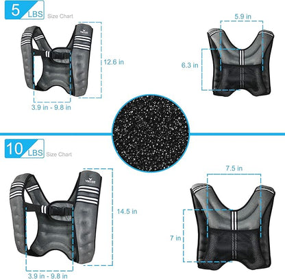 Weighted Vest Weight Vest for Men Women Kids 5/10/16 Lbs Weights, Body Weight Vests Adjustable for Running, Gym Workout, Jogging, Body Fitness