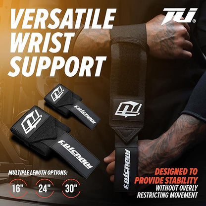 Industry Wrist Wraps - No Thumb Loop Lifting Straps - Wrist Straps For Men & Women. Gym, Crossfit, Power Lifting, Body Building, Weightlifting, Deadlift