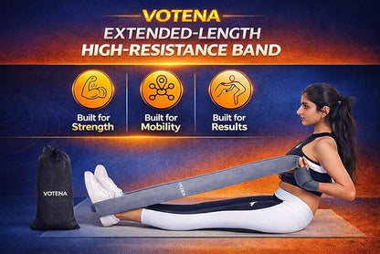76 Inch Fabric Resistance Band - Extra Long Heavy Duty Exercise Loop for Full Body Stretching, Pull Up Assist & Yoga - Non-Slip Durable Cloth Workout Band for Men & Women, Home Fitness & Mobility