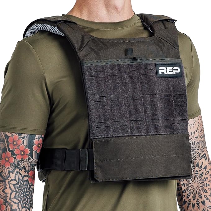 REP Fitness Strata Weight Vest, 2 Removable Plate Options for Unisex, Men & Women, Wearable, Weighted for Strength Training, Muscle Building, CrossFit, Running, Gym Exercise, Adjustable Sizing