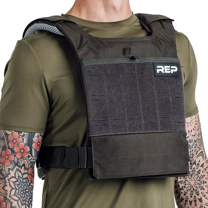 REP Fitness Strata Weight Vest, 2 Removable Plate Options for Unisex, Men & Women, Wearable, Weighted for Strength Training, Muscle Building, CrossFit, Running, Gym Exercise, Adjustable Sizing