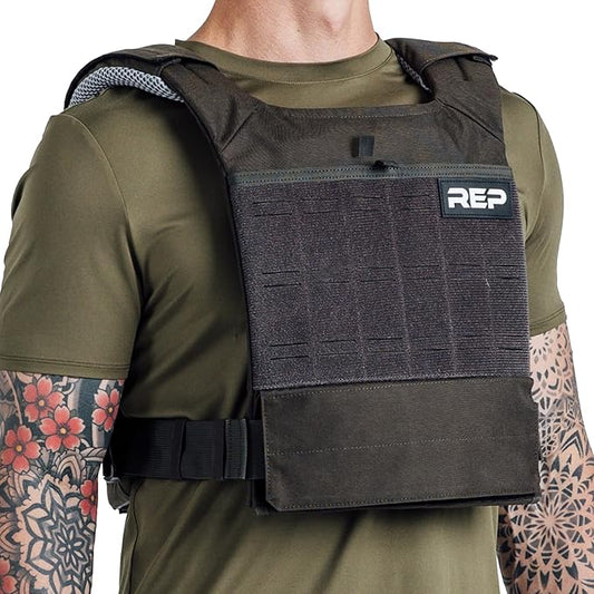REP Fitness Strata Weight Vest, 2 Removable Plate Options for Unisex, Men & Women, Wearable, Weighted for Strength Training, Muscle Building, CrossFit, Running, Gym Exercise, Adjustable Sizing
