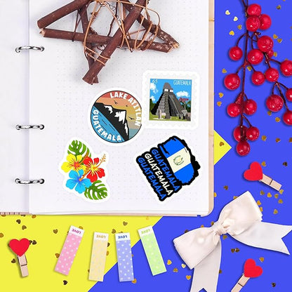 BulbaCraft Guatemala Stickers for Water Bottle and Laptop - Guatemala Party Supplies & Decorations, Waterproof Vinyl Decals, Guatemalan Flag and Culture Stickers, Gifts for Women & Men