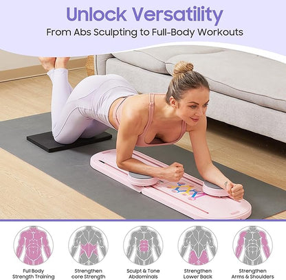 Pilates Reformer A Foldable Portable Full Body Exercise Pilates Board Unisex Multi Functional Core Strength Pilates Training Board Multifunctional Fitness Gear for Home Gyms & Studios