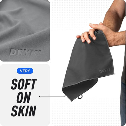 Sweat Absorbing Handkerchiefs - The Original Pocket-Sized Sweat Towels - Quick-Dry Microfiber Sweat Rags for Face, Hands, & Body - Gym, Sports, and Work (Greyscale: Large Size, 3 Pack)