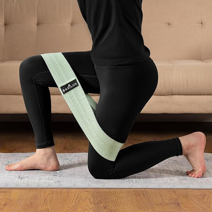 3-Pack Fabric Resistance Bands for Legs & Glutes – Exercise Bands for Strength Training, Yoga, Pilates & Fitness – Mesh Bag & Exercise Guide Included