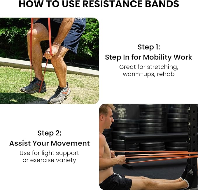 Functional Fitness Pull Up Assist Resistance Bands | Heavy Duty Loop Exercise Bands for Powerlifting, Mobility, and Stretching | Travel Friendly Resistance Bands for Workout | Combo Pack of 2
