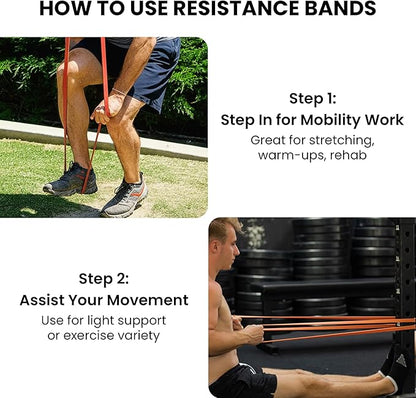 Functional Fitness Pull Up Assist Resistance Bands | Heavy Duty Loop Exercise Bands for Powerlifting, Mobility, and Stretching | Travel Friendly Resistance Bands for Workout | Combo Pack of 2