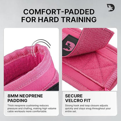 DMoose Fitness Ankle Strap for Cable Machine - One Size Fit with Premium Padding Cuffs, Ankle Bands for Working Out, Booty Workouts, Leg Extension, Hip Abductors, Kickbacks & Lower Body Exercises
