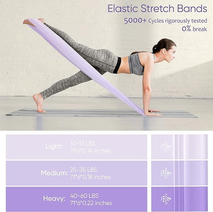 Pilates Kit, Pilates Essentials Kit for Women Home Workouts, Pilates Equipment with 14.5" Pilates Ring and Ball,7 Resistance Bands,Ankle Weights,Sliders & Grip Socks for Beginners
