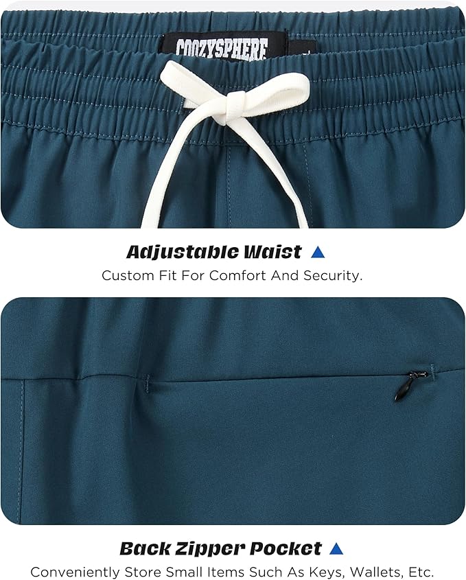 Men 2 in 1 Running Shorts with Compression Liner 5" 7" Quick Dry Workout Athletic Shorts with Pockets Towel Loop
