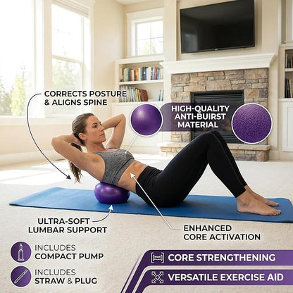 Mini Yoga Balls 6 Inch Exercise Pilates Therapy Balance Micropore Ball Barre Equipment for Home Stability Training Physical Core Training with Pump