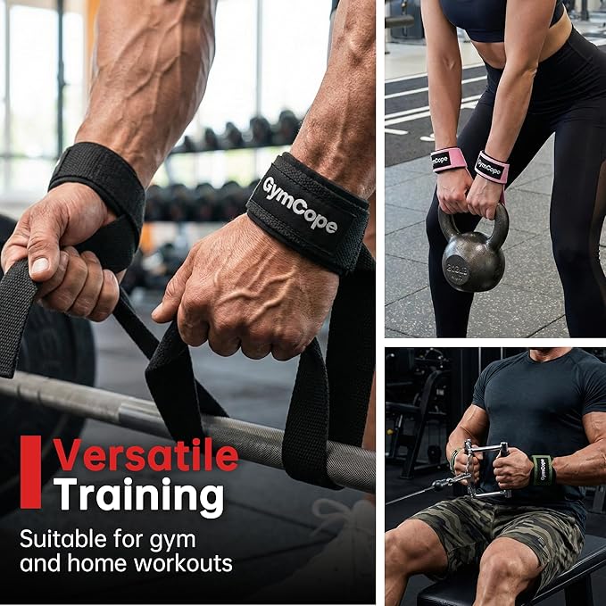 Lifting Wrist Straps for Weightlifting, Heavy Duty Wrist Straps for Deadlifts, Powerlifting, Bodybuilding and Strength Training, Secure Grip Support for Men Women 1 Pair