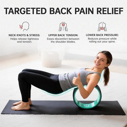 3pack Back Wheel Foam Roller – Targeted Back & Neck Relief, Lumbar Spine Stretcher, Spinal Decompression Stretcher, Massage Roller with Density Foam for Physical Therapy, Supports 500lbs