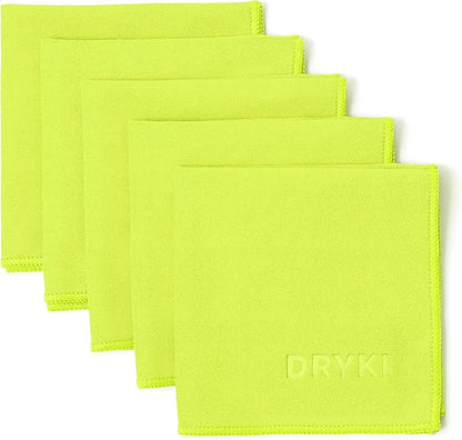 Sweat Absorbing Handkerchiefs - The Original Pocket-Sized Sweat Towels - Quick-Dry Microfiber Sweat Rags for Face, Hands, & Body - Men & Women - Gym, Sports, and Work (High-Vis Yellow: 5 Pack)