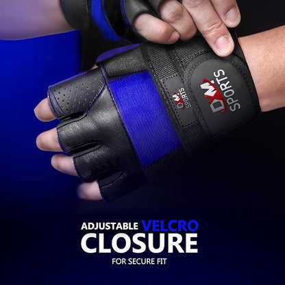 DXM SPORTS Weight Lifting Gym Workout Gloves with Wrist Wrap Support for Men & Women, Full Palm Protection Exercise Gloves for Weightlifting, Training, Fitness, Hanging, Pull ups