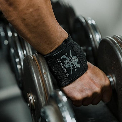 Iron Infidel Wrist Wraps for Weightlifting - 18" Heavy Duty Support for Working Out, Gym Accessories for Men - Use for Lifting, Crossfit, Fitness, Exercise, Bench Press, Powerlifting