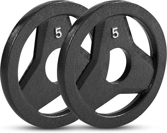 JFIT Olympic 2 Inch Grip Plates and Bumper Plates for Barbell - Single Weights or Sets of 2 (Muliple Weights)