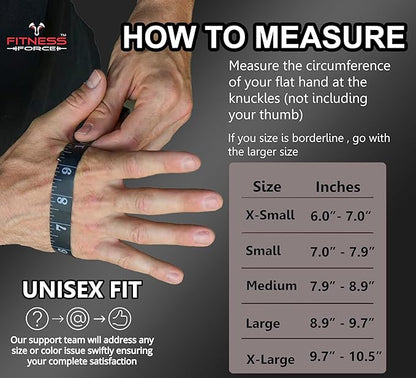 FITNESS FORCE Ventilated Weightlifting Gloves Workout Gloves for Men & Women with Built-in Wrist Wraps Fingerless Gym Gloves for Men Perfect for Exercise Fitness, Weight Lifting, Cross Training