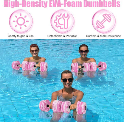 Aquatic Exercise Dumbbells, Water Dumbbells, 2PCS Foam Barbells for Men Women Water Workouts