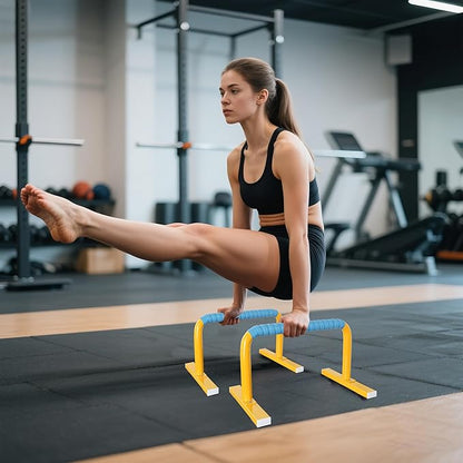 Strength Training Parallettes Push Up Bars, Pushup Handles Calisthenics Equipment for Home Workout, Anti-slip Gymnastics Bars, Handstand & Dip Bar for Outdoor Exercise