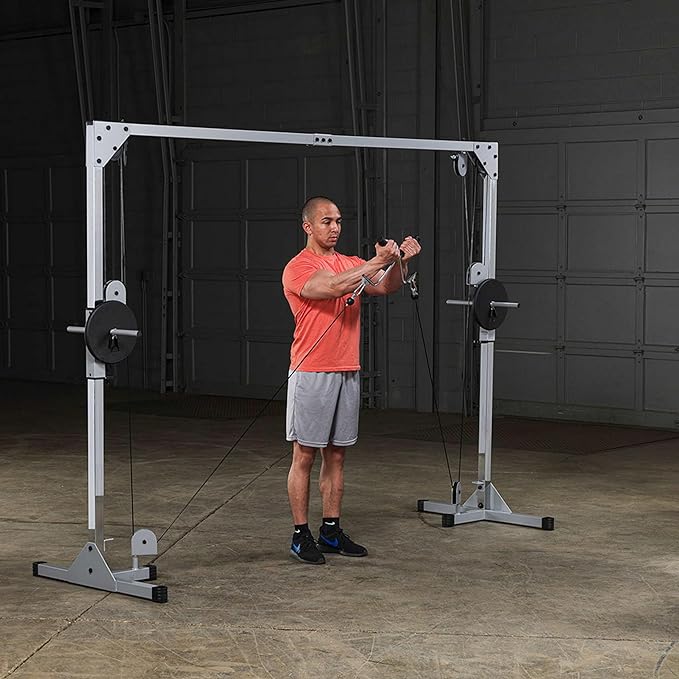 Body-Solid Best Fitness Functional Trainer Cable Machine, Full Body Workout Weight Stacks, Chest and Shoulder Exercise Home Gym LAT Pulldown Machines with 190lb Weights Stack, Midnight Black