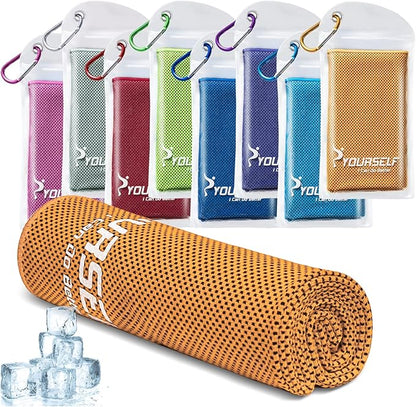 SYOURSELF Cooling Towel, Cooling Towels for Neck,40" x 12"Ice Towel for Instant Cooling Relief, Soft Breathable Chilly Towel, Perfect Yoga, Golf, Sports, Gym, Workout, Athletes Towel (1PC-Orange)