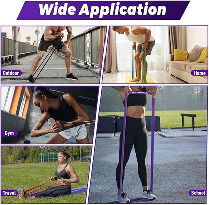 TOMSHOO Resistance Bands Set, Multiple Fitness Exercise Workout Bands with Storage Bag, Door Anchor, Pull Up Assistance Straps for Working Out, Body Stretching, Physical Therapy, More