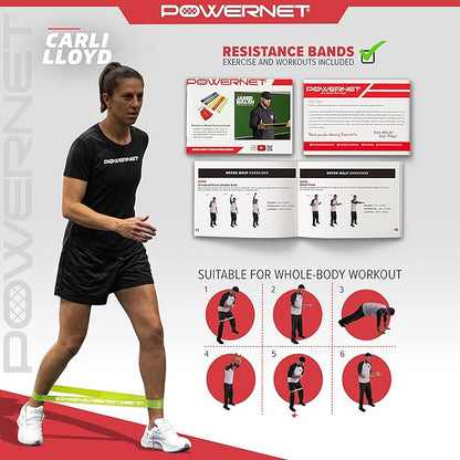 PowerNet Resistance Bands, Heavy Duty & Regular Resistance Color-Coded Exercise Bands, Workout Equipment for Home Gym, Progressive Elastic Bands for Stretching & Training, Regular, Heavy-Duty or Combo