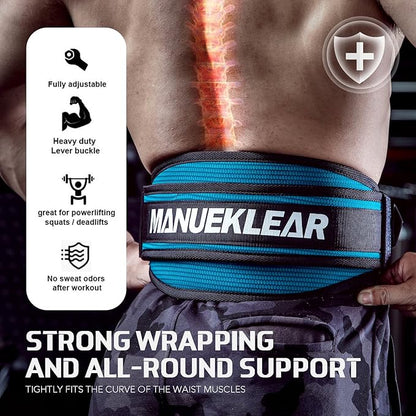 Weight Lifting Belt, Lifting Belts for Women Men,MANUEKLEAR Weightlifting Belt Quick Locking Back Support for Bodybuilding, Fitness, Powerlifting, Cross Training, Squats, Workout, Exercise