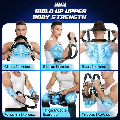 3-Level (50–100lbs) Twister Arm Trainer, Adjustable Chest & Bicep Workout Equipment for Men, Detachable Home Gym Shoulders and Forearms Muscle Training Fitness with Steel Frame & Ergonomic Handles
