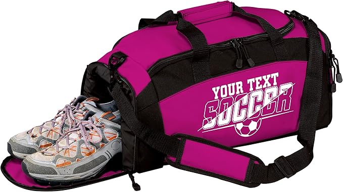 Personalized Soccer Duffel Bag with Shoe Compartment – Custom Name Sports Bag for Boys & Girls – Soccer Practice & Travel Gear Bag