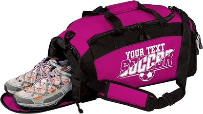 Personalized Soccer Duffel Bag with Shoe Compartment – Custom Name Sports Bag for Boys & Girls – Soccer Practice & Travel Gear Bag