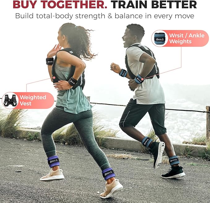 BAGAIL Ankle Wrist Weights for Women & Men, One Pair of 1/2/4/6/8/10 LBS Wearable Leg Arm Weights with Sleek Design & Secure Fit for Walking, Running, Pilates, Home Fitness & Physical Therapy