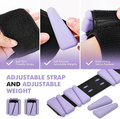 Wrist Weights, Ankle Weights for Women Men, Adjustable Wrist Weighted Bracelet for Home Gym Workout, Running, Yoga, Exercise, Strength Training