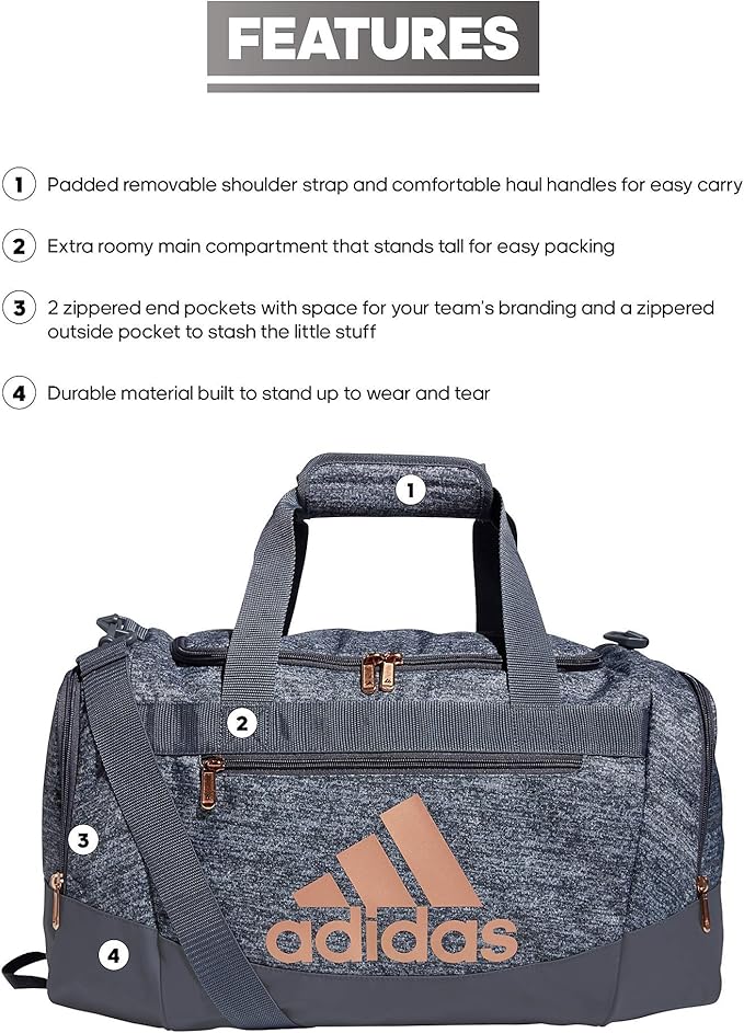 adidas Unisex Defender 4.0 Gym Duffel Bag for Men and Women