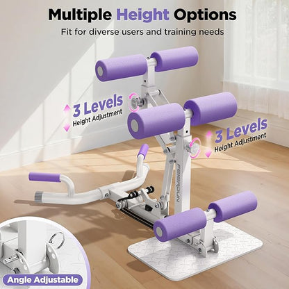 FEIERDUN Adjustable Deep Squat Machine - 7 Level Resistance Glute & Leg Trainer for Home, Multi-Functional Equipment for Women to Strengthen Core, Hips and Thighs
