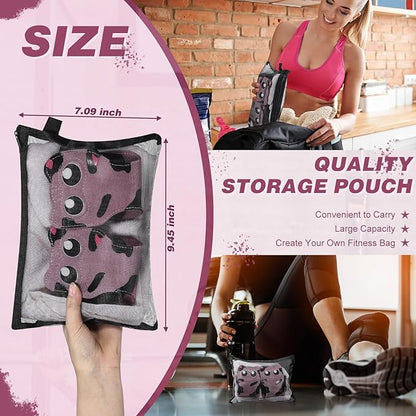 Lifting Wrist Straps Weight Lifting Grips with Cushion Wrist Loop Gym Workout Straps Double Layer Leather with Storage Pouch for Women and Men Deadlift Powerlifting Pull Up