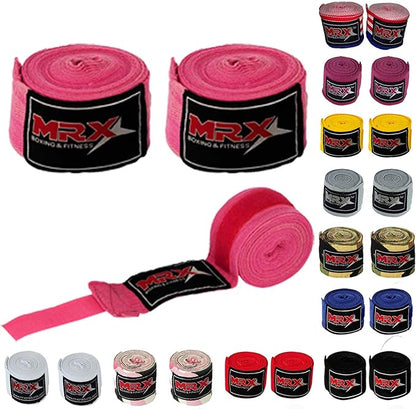 MRX BOXING & FITNESS Boxing Hand Wraps 100% Cotton Multi Colors Great for MMA Boxing Muay Thai Kick Boxing Training 118, 160, 180 Length
