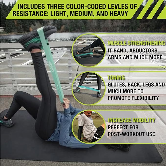 Pro-Tec Athletics Resistance Bands, Light, Medium, Heavy, Strength Training, Resistance Bands, Latex Bands, Toning, Shoulders, Glutes, Core, Upper & Lower Legs, Men & Women, Easy to Use, Working Out
