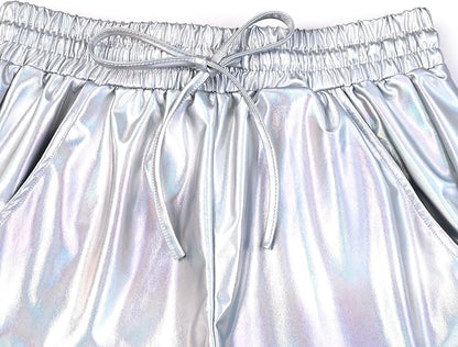 Perfashion Women's Metallic Shorts Summer Sparkly Hot Outfit Shiny Short Pants