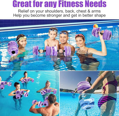Aquatic Exercise Dumbbells, Water Dumbbells, 2PCS Foam Barbells for Men Women Water Workouts