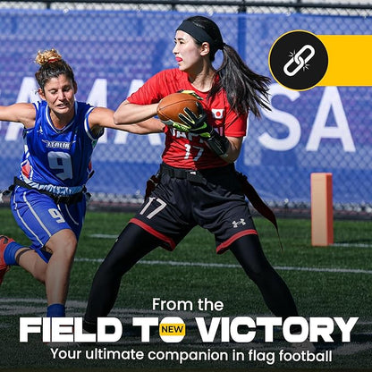 Gameday Flag Football Set – Kits for 2–14 Players w/Belts, Agility Cones & Carry Bag – Available in Multi Colors & Sizes