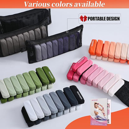 Wrist & Ankle Weights for Women and Men, 2lbs/4lbs Pairs Adjustable Silicone Weighted Bangles for Arm & Leg Workouts, Perfect for Pilates, Barre, Yoga, Walking & Home Fitness 24055