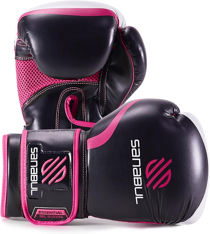 Sanabul Essential Gel Boxing Gloves for Men & Women, Kickboxing MMA, Muay Thai Gloves and Heavy Bag Training Punching & Sparring