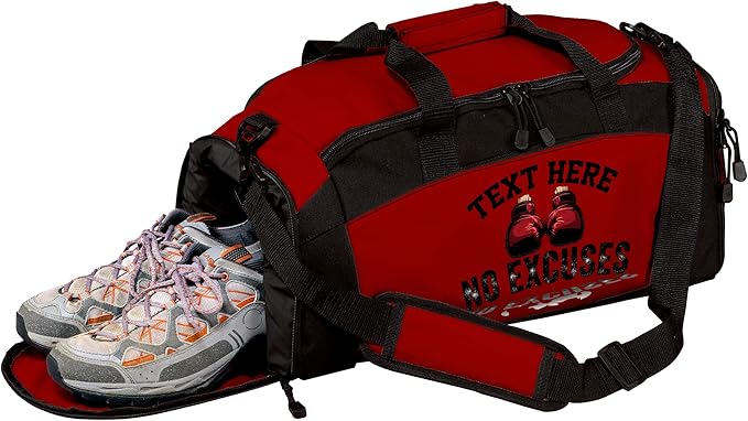 Personalized Boxing Duffle Bag with Name – Durable Gym Bag for Fighters, Custom Training Gear Bag with Shoe Compartment for Gloves & Equipment