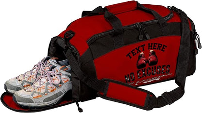 Personalized Boxing Duffle Bag with Name – Durable Gym Bag for Fighters, Custom Training Gear Bag with Shoe Compartment for Gloves & Equipment