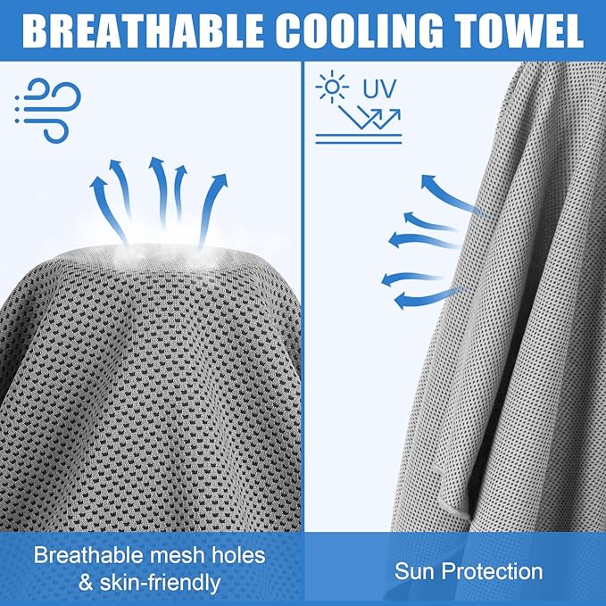 4 Pack Cooling Towel for Neck and Face,Ice Towel for Hiking Camping Riding Tennis Yoga Fitness Workout Gym Sweat Ice Towels (Multicolor-03)