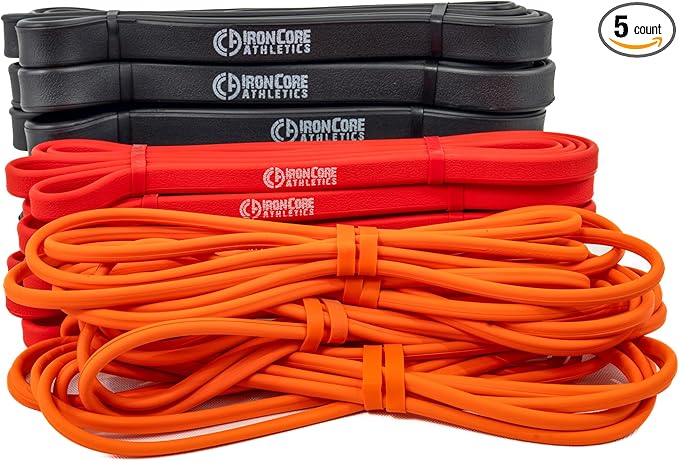 Premium Exercise Bands - Ultra Durable, Non-Slip, Comfort-Edge Resistance - Tested Over 30K Pulls - Three